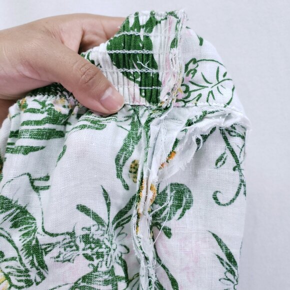 Rachel Zoe 100% Linen Multicolor Jungle Cheetah Monkey Wide Leg Modified Pants - Picture 12 of 14